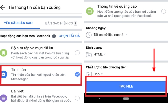 cách khôi phục tin nhắn trên facebook